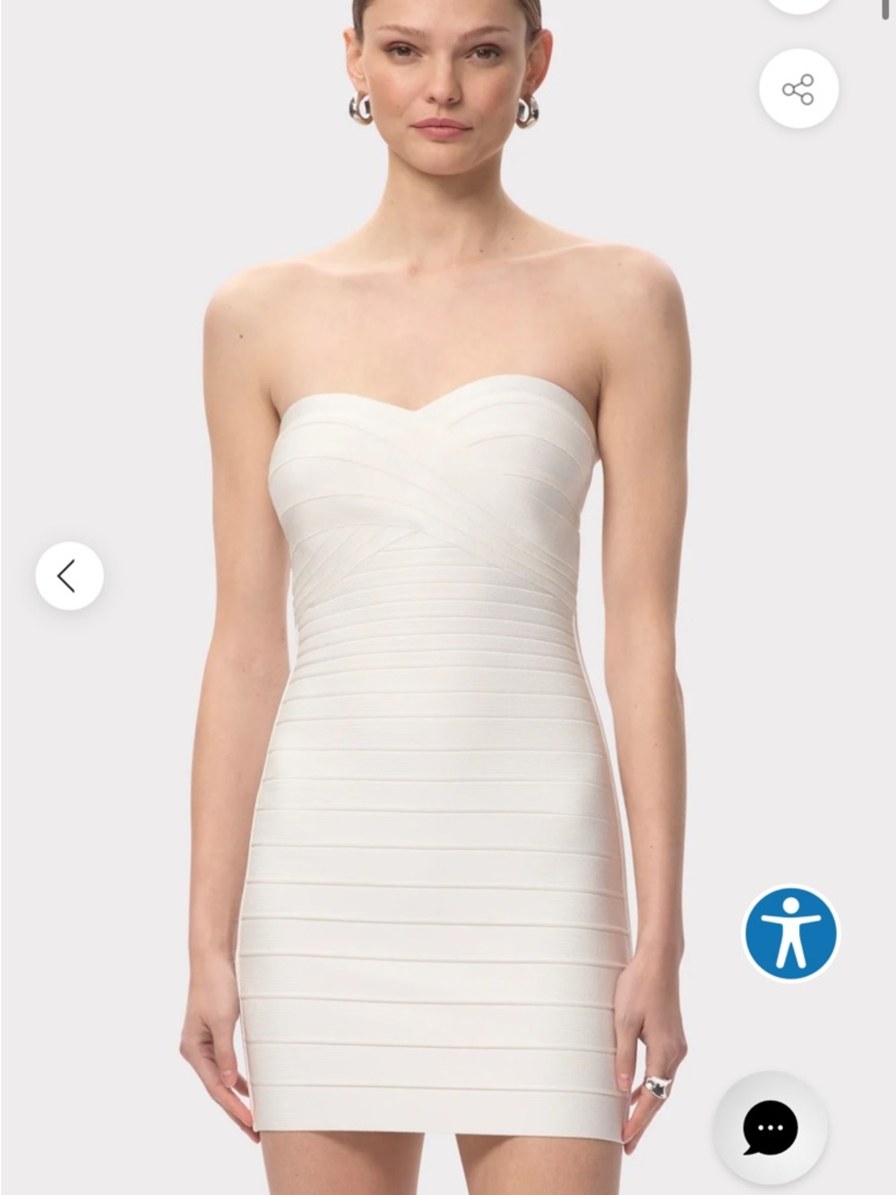 Herve Leger White Bodycon Bandage Dress